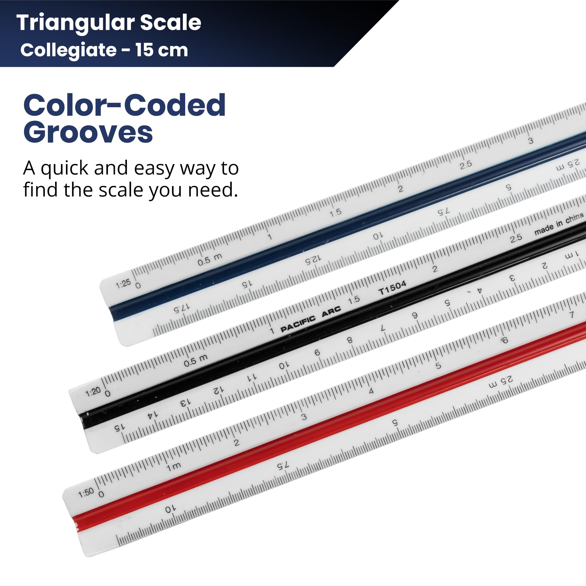 Amazon.com : Pacific Arc Metric Collegiate Scale Ruler, Scaled: 1